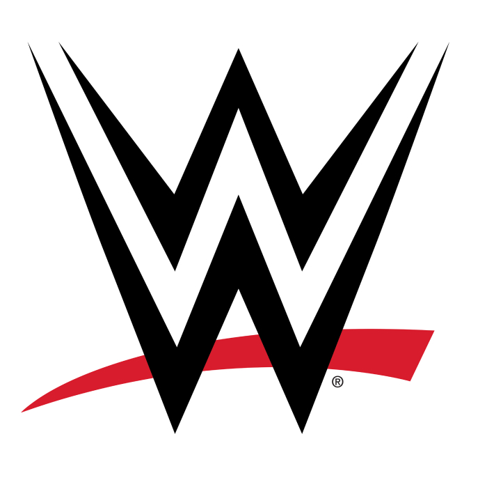 WWE logo with black letters and a red underline.